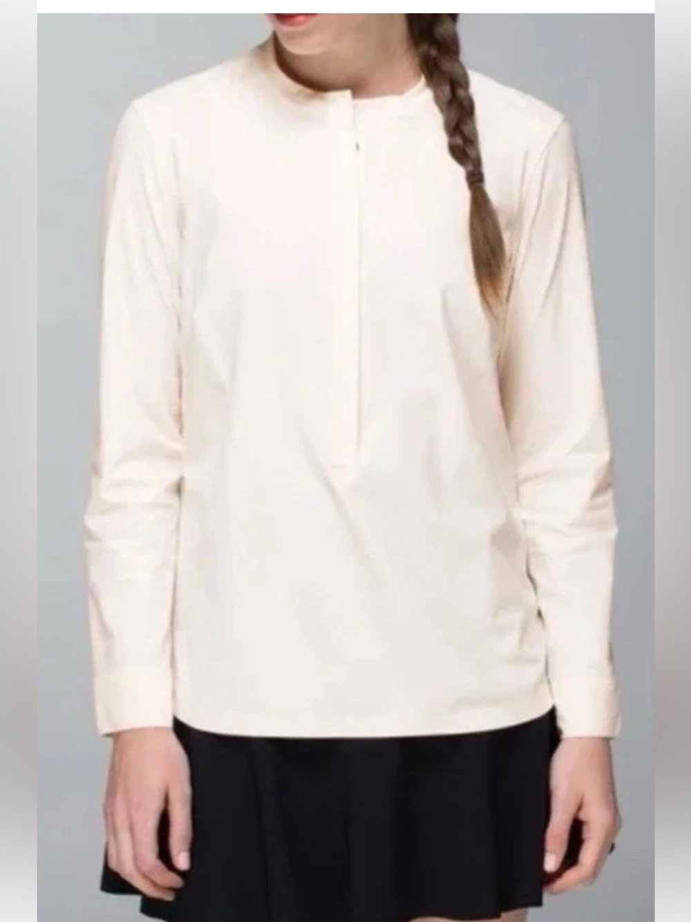 Lululemon Top Blouse Size 8 White UPF of 50+ Get It On Angel Wing Long Sleeve
